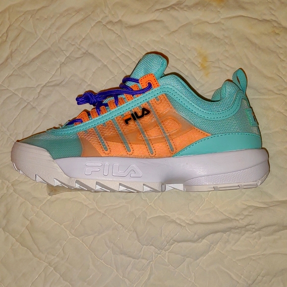 👣FILA Disruptor II 💖Monomesh Turquoise Sneakers footwear size 7 or 8 - Picture 10 of 14